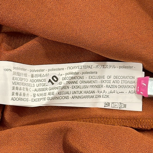 Zara Basic Oversized Blouse Shirt Tunic Boho Brown Geometric Size Small - Picture 10 of 11